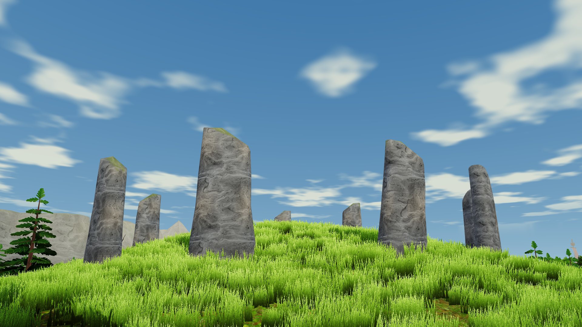 Standing stones in the Caerdun Fields.