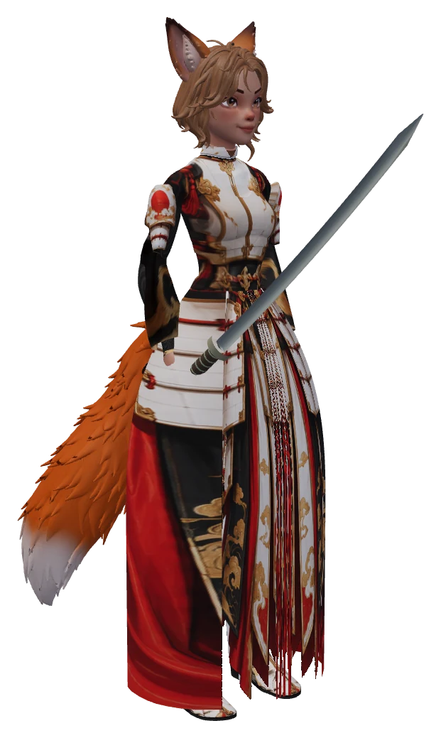 A Rasha Samurai, katana in hand.
