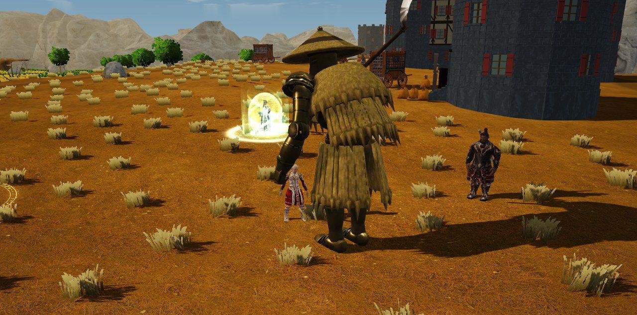 A White Mage's Cure IV lands on the Paladin holding the Reaper.