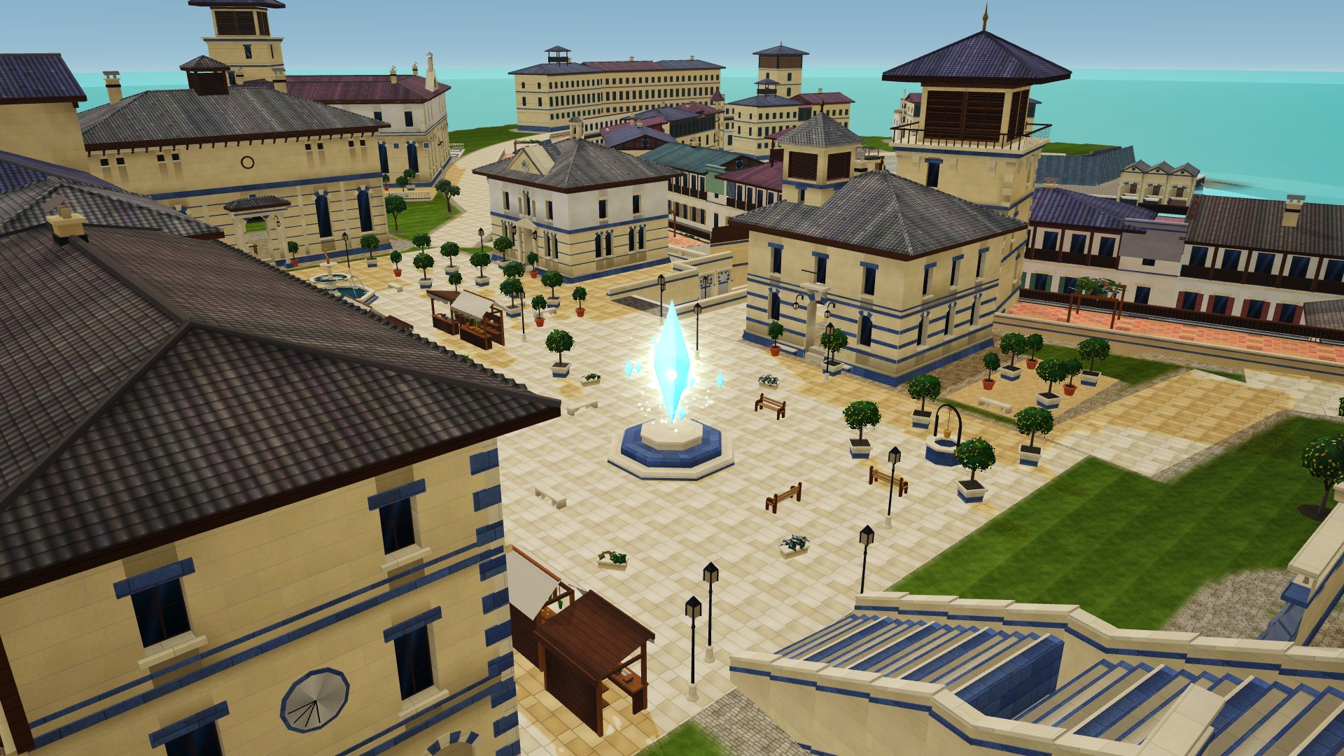 The Academy Court Crystal and the college halls.