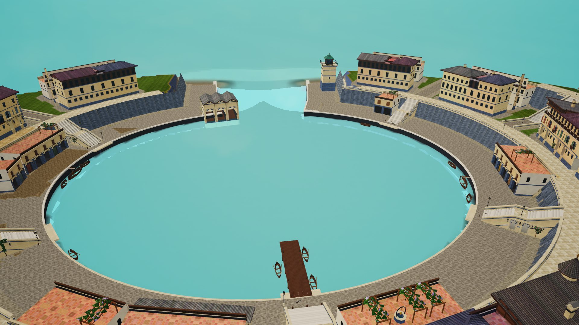 Moonmere's round harbour basin.